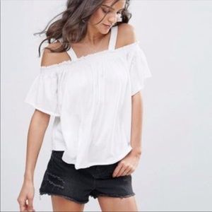 Free People We the Free white cold shoulder size S